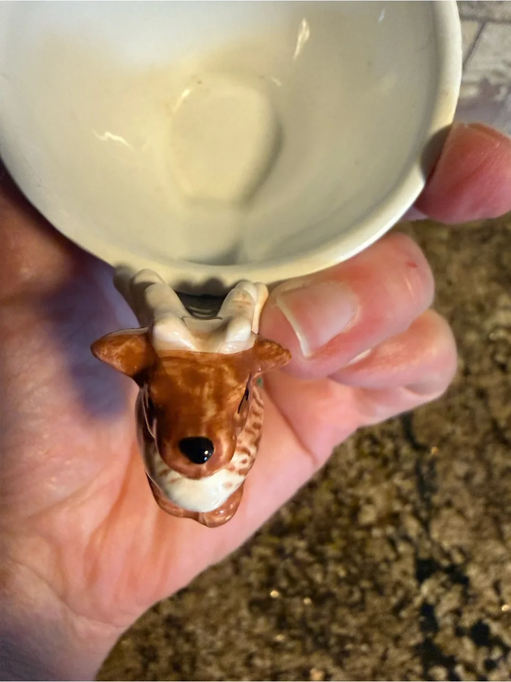 Dept 56 Christmas Tea Santa Reindeer Replacement Tea Cups 3 Jolly St. Nick